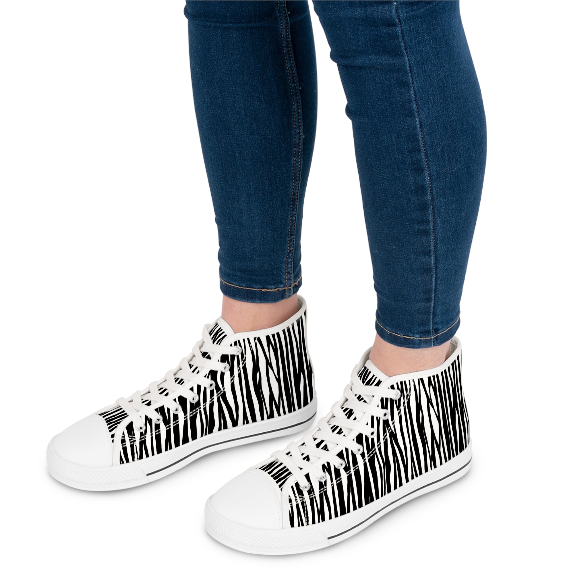 Zebra Print High Top Sneakers for Stylish Women